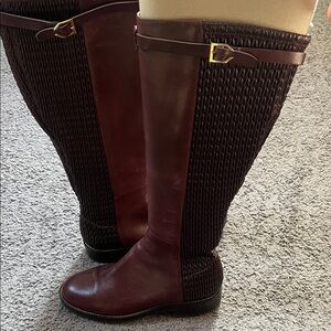 Cole Haan Maroon and Dark Heeled Boots